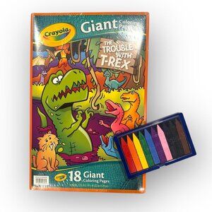 Melissa & Doug 10 Jumbo Triangular Crayons & Crayola Giant Coloring Pages Set